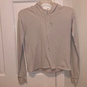 Long sleeve cropped drawstring top